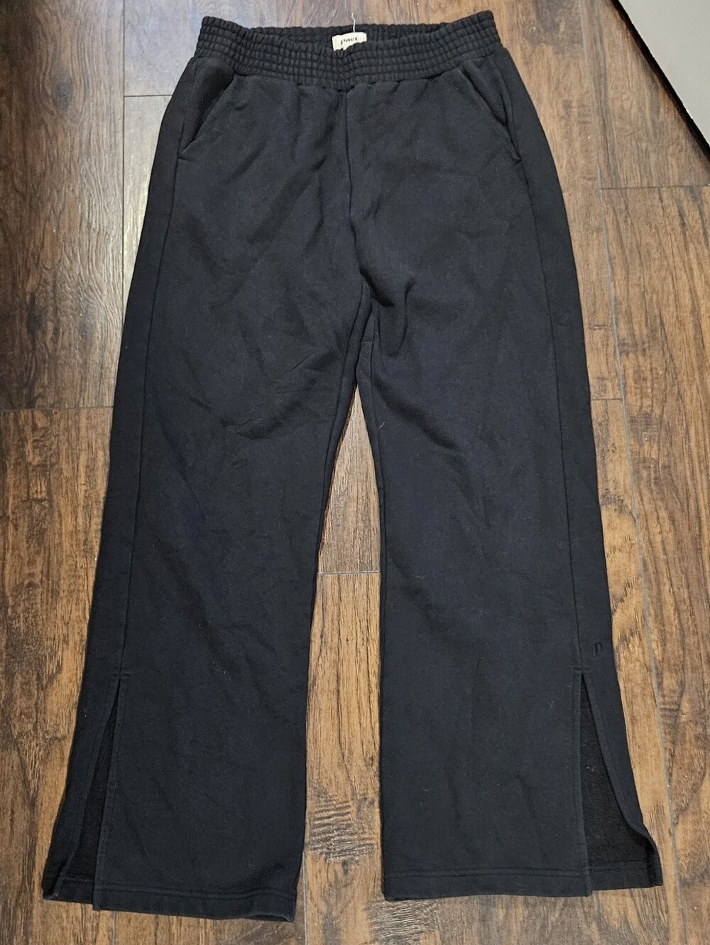 Pact Organic Side Slit Black Sweatpants